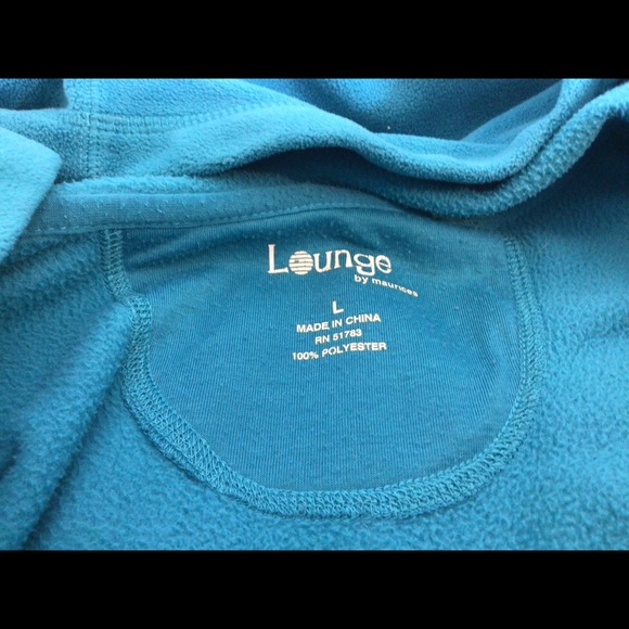 Cute Woman’s Sz Lg LOUNGE By MAURICES Teal, Long Slv, Full Zip Fleece Jacket - Picture 9 of 10